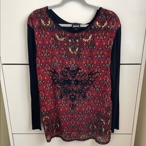 Just Cavalli Red Long Sleeve Blouse